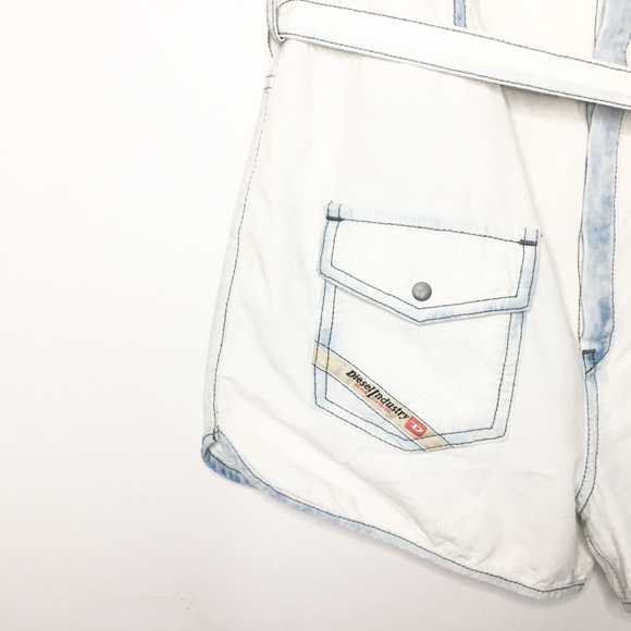 DIESEL 70s inspired halter denim shorts onesie - Picture 3 of 8